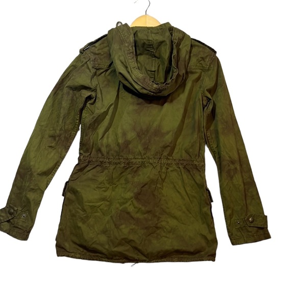 Aritzia Talula Trooper Jacket in Olive Green with a Tie Dye Wash SIze XXXS - Picture 6 of 8